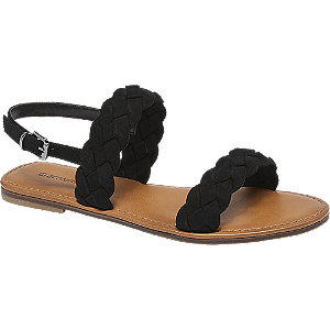 Zwarte sandaal gevlochten Graceland