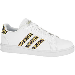 Witte Grand Court K Panterprint adidas