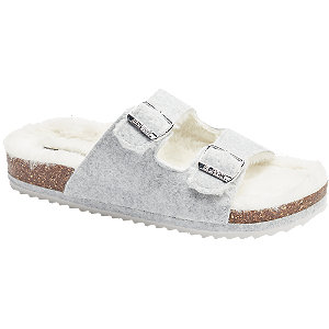 Lichtgrijze slipper warmgevoerd Oxmox