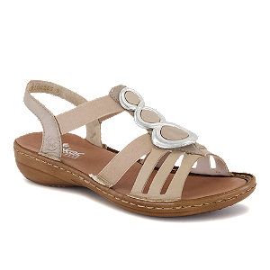 Image of Rieker Damen Hohe Sandalette Creme bei OchsnerShoes.ch