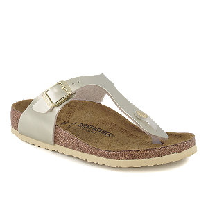 Birkenstock Gizeh Mädchen Zehentrenner Silber, 35