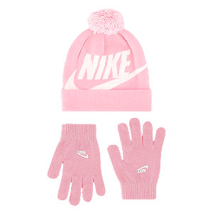 Nike Mädchen Mütze und Handschuhe, rosa, one size