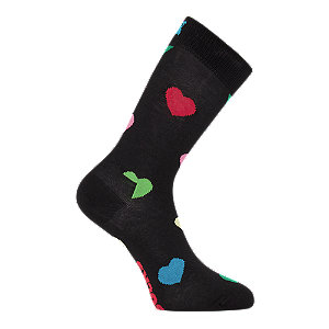 Happy Socks Heart Damen Socken 36-40, schwarz