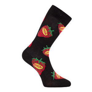 Happy Socks Strawberry Fresh Damen Socken 36-40, schwarz