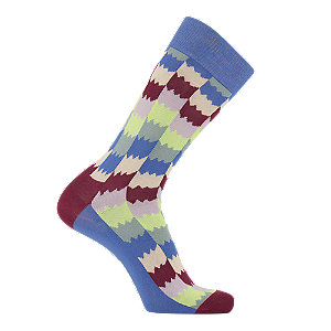 Happy Socks Dizzy Check Herren Socken 41-46, blau