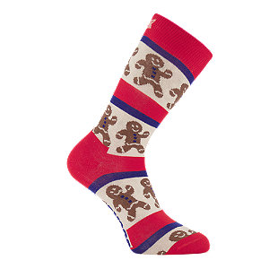 Happy Socks Gingerbread Stripe Herren Socken 41-46, rot