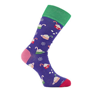 Dilly Socks Christmas Latte Herren Socken 41-46, blau