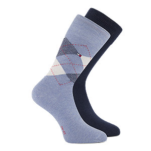 Tommy Hilfiger 2er Pack Herren Socken 39-42 | 43-46, blau