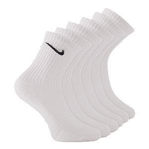 Nike Training Crew 6er Pack Socken 34-38, weiss