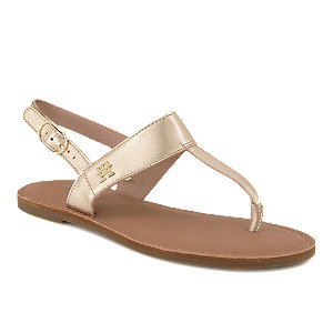 Tommy Hilfiger Damen Flache Sandalette Gold, 39