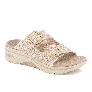 Skechers Go Walk Arch Fit Damen Pantolette Creme, 36