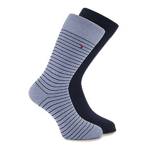 Tommy Hilfiger 2er Pack Herren Socken 39-42 | 43-46, blau