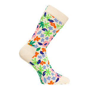 Happy Socks Flower Damen Socken 36-40, weiss