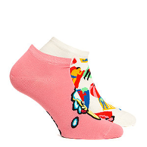 Happy Socks Ice Cream & Lazy Day Damen Socken 36-40, pink