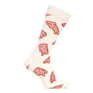 Happy Socks Pizza Herren Socken 41-46, weiss