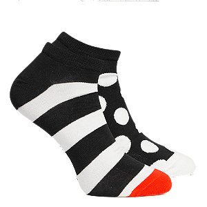Happy Socks Big Dot Stripe Herren Socken 41-46, schwarz