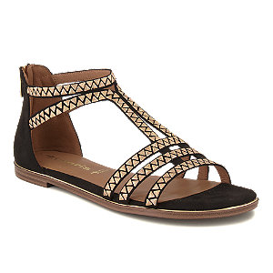 Tamaris Damen Flache Sandalette Schwarz, 39