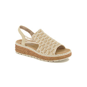 Rieker Damen Hohe Sandalette Beige, 39