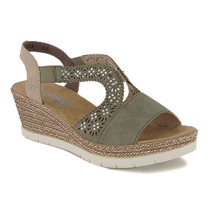 Rieker Damen Hohe Sandalette Grün, 37