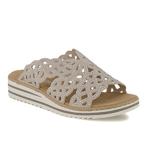 Rieker Damen Pantolette Creme, 36