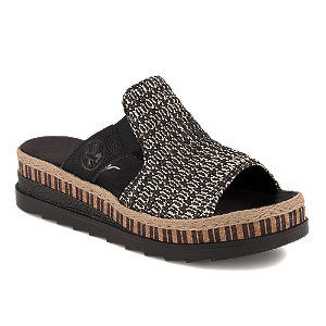 Rieker Damen Pantolette Schwarz, 36