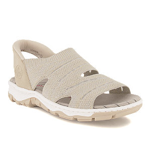 Rieker Damen Flache Sandalette Grau, 36