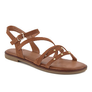 Varese Yoko Damen Flache Sandalette Braun, 41