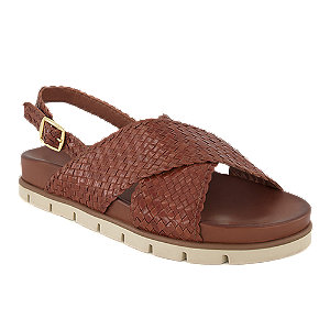 Varese Capri Damen Flache Sandalette Cognac, 40