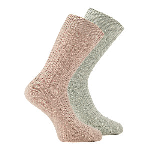 Cosy Nature 2er Pack Damen Socken 35-38 | 39-42, beige