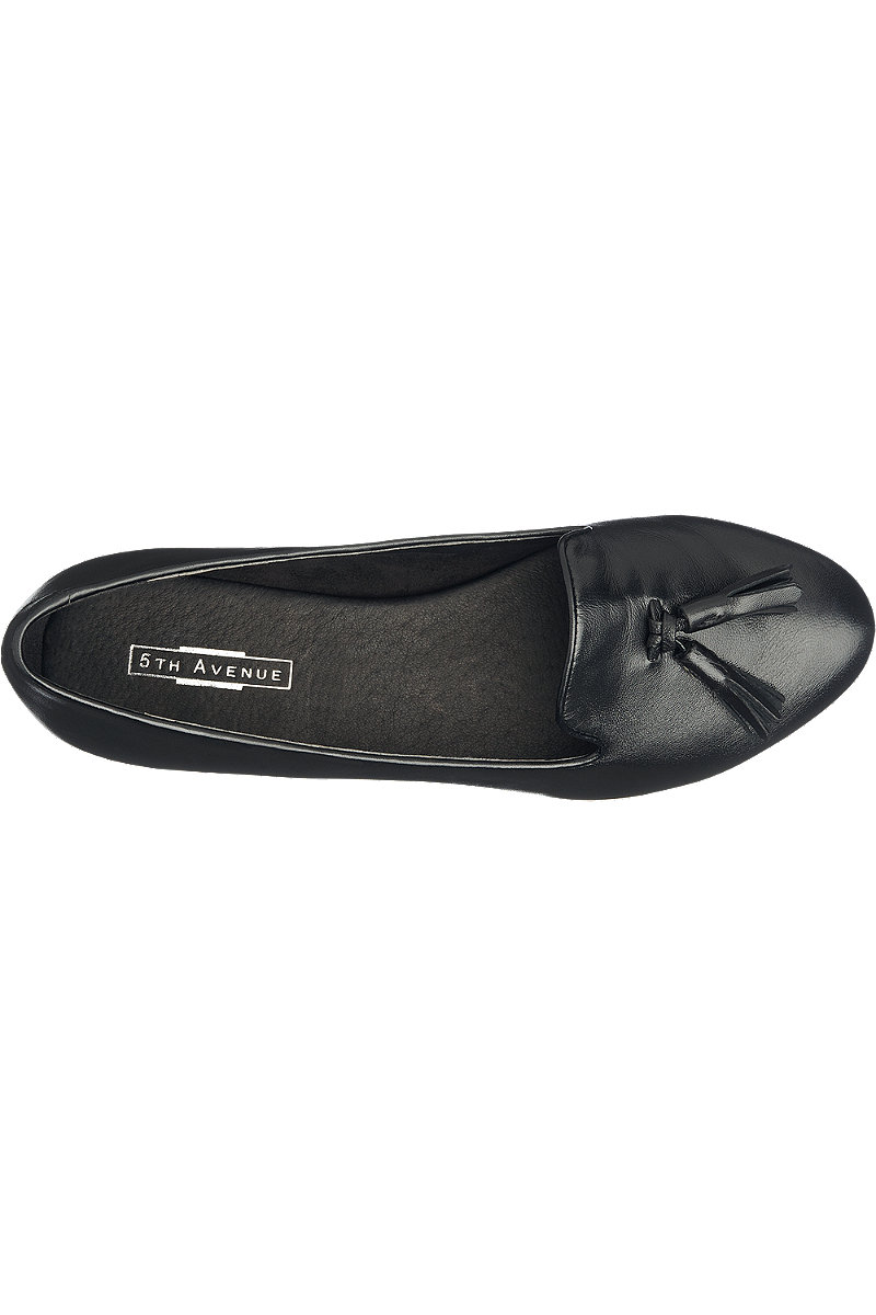 Deichmann Black Leather Tassel Loafers. 2