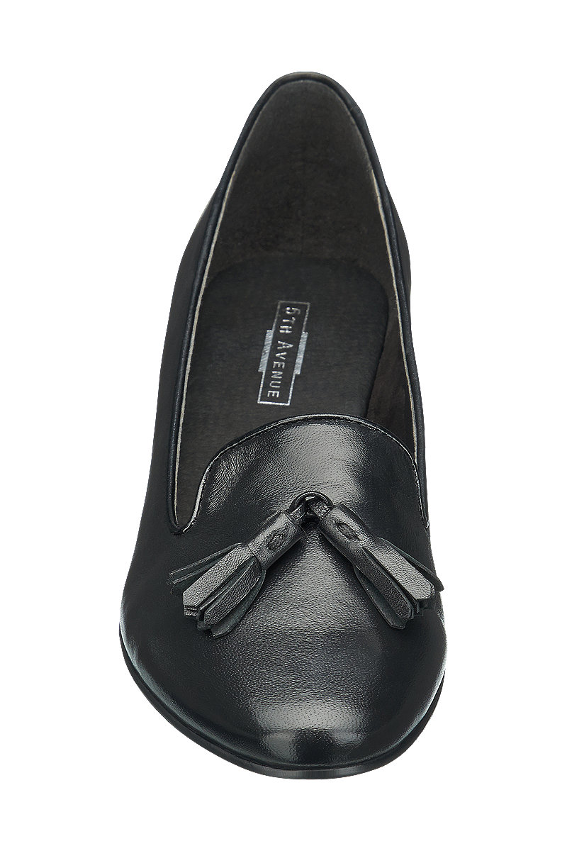 Deichmann Black Leather Tassel Loafers. 3