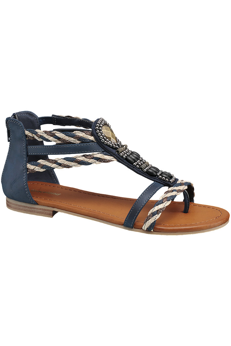 Deichmann Navy Gladiator Sandals. 1