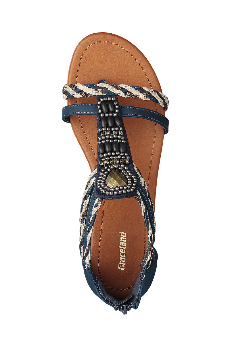 Deichmann Navy Gladiator Sandals. 2