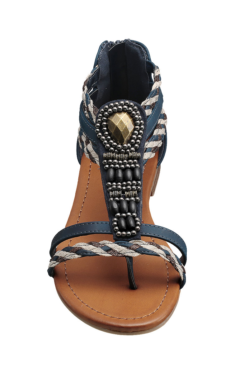 Deichmann Navy Gladiator Sandals. 3