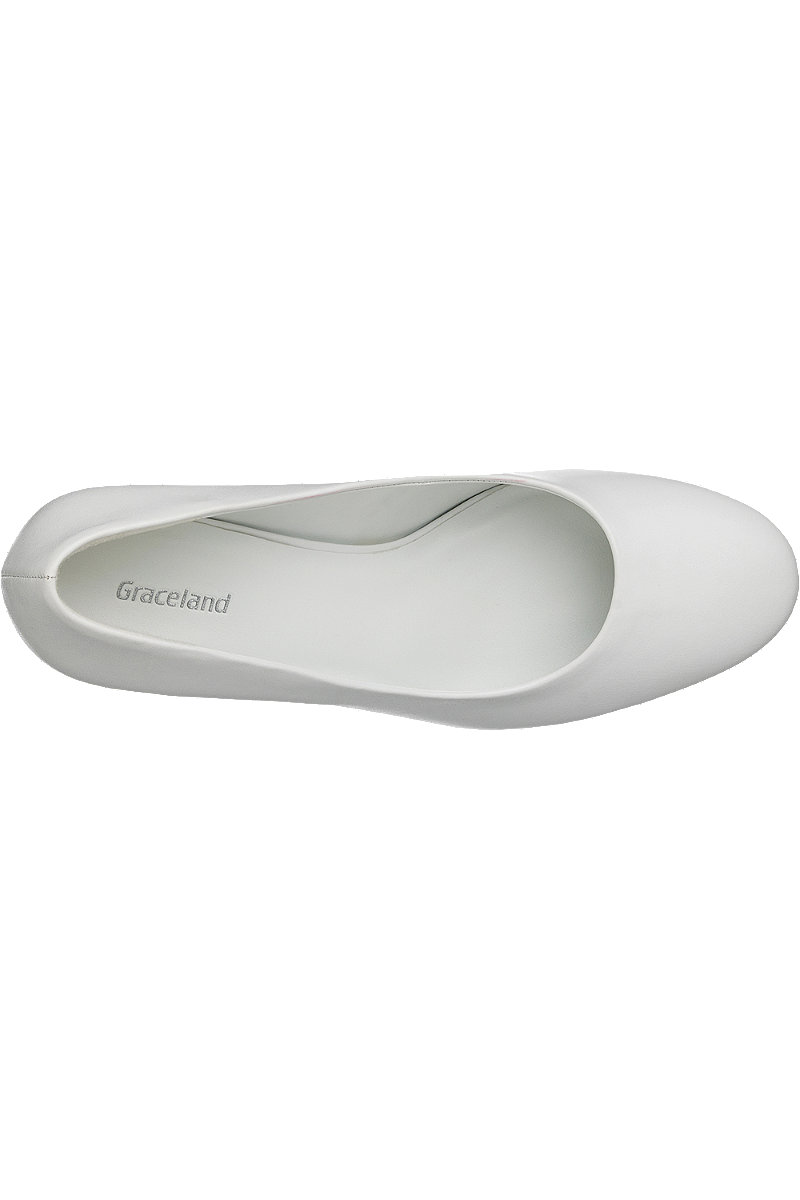 Deichmann White Low Block Heeled Shoes. 2