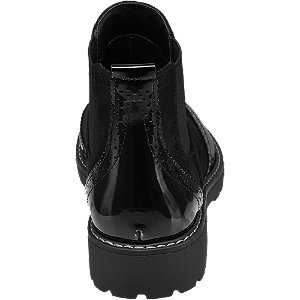 black patent brogue chelsea boots