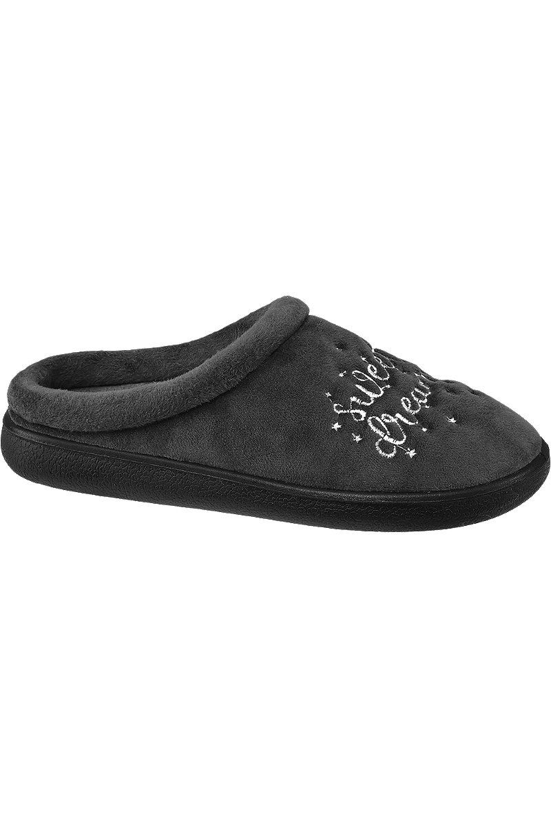 Deichmann Ladies 'Sweet Dreams' Grey Mule Slipper. 1 Deichmann Ladies 'Sweet Dreams' Grey Mule Slipper. 1