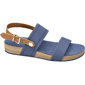 navy blue footbed sandals