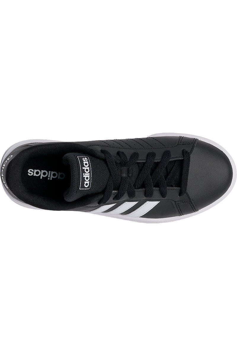 Deichmann Ladies Adidas Grand Court Black/ White Lace-up Trainers. 2