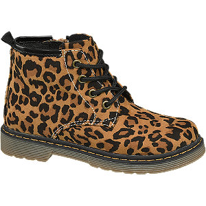 leopard print lace up boots