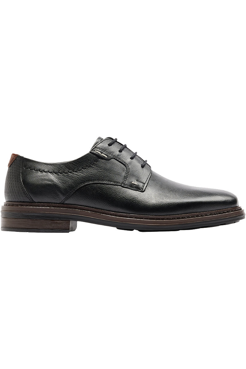 Deichmann Mens Claudio Conti Black Leather Lace-up Shoes. 2