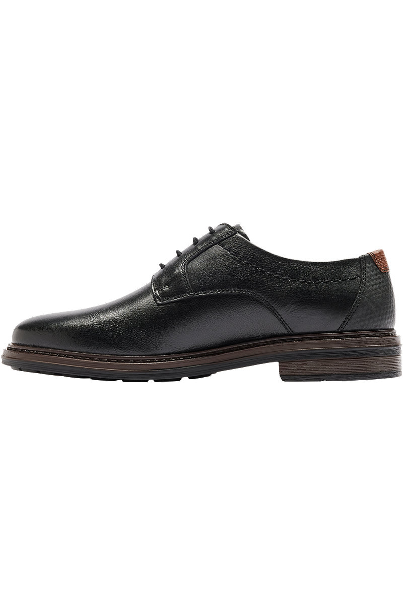 Deichmann Mens Claudio Conti Black Leather Lace-up Shoes. 3