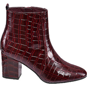 burgundy croc ankle boots