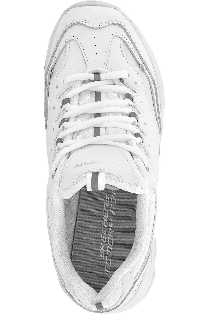 Deichmann - Ladies Skechers White/ Silver Lace-up Chunky Trainers