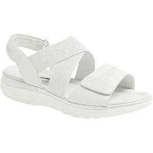 Levně Biele kožené komfortné sandále Medicus