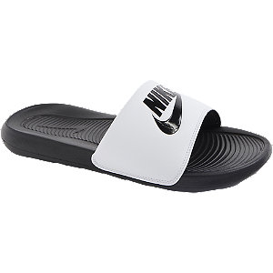 Levně Bílo-černé pantofle Nike