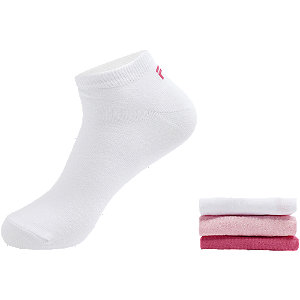 Levně Bílo-růžové ponožky Fila – 3 páry