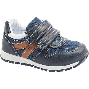 Bobbishoes Blauwe Sneaker Klittenbandsluiting bobbishoes kopen in de aanbieding