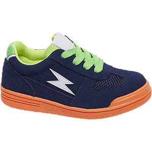 Bobbishoes Blauwe Suede Sneaker Vetersluiting bobbishoes kopen in de aanbieding