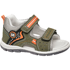 Bobbishoes Khaki Sandaal Klittenbandsluiting bobbishoes kopen in de aanbieding